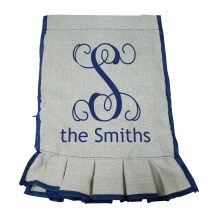 The Coral Palms® EasyStitch 2-Sided Ruffle Garden Banner Flag - NAVY TRIM - CLOSEOUT