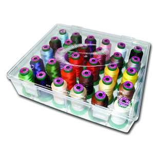 Embroidery Isacord Thread 30 spool storage box! 30 Spools of Embroidery  thread!