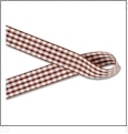 Gingham Cappuccino and White Ribbon - 7/8" x 1 Yard