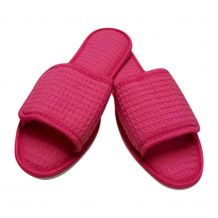 EasyStitch Cotton Waffle Spa Slippers  - FUCHSIA - CLOSEOUT