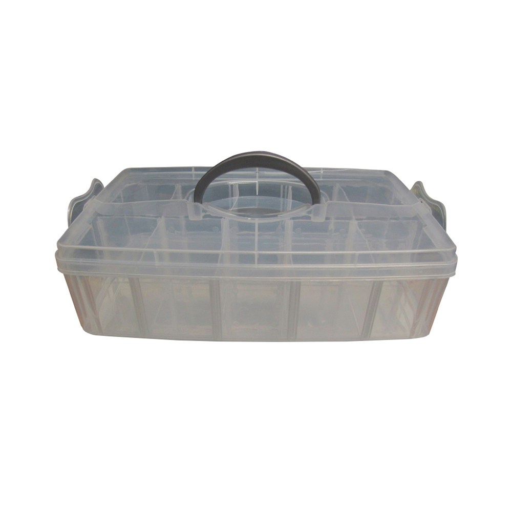 Plastic Storage Container, with Adjustable Dividers, 10 Compartments